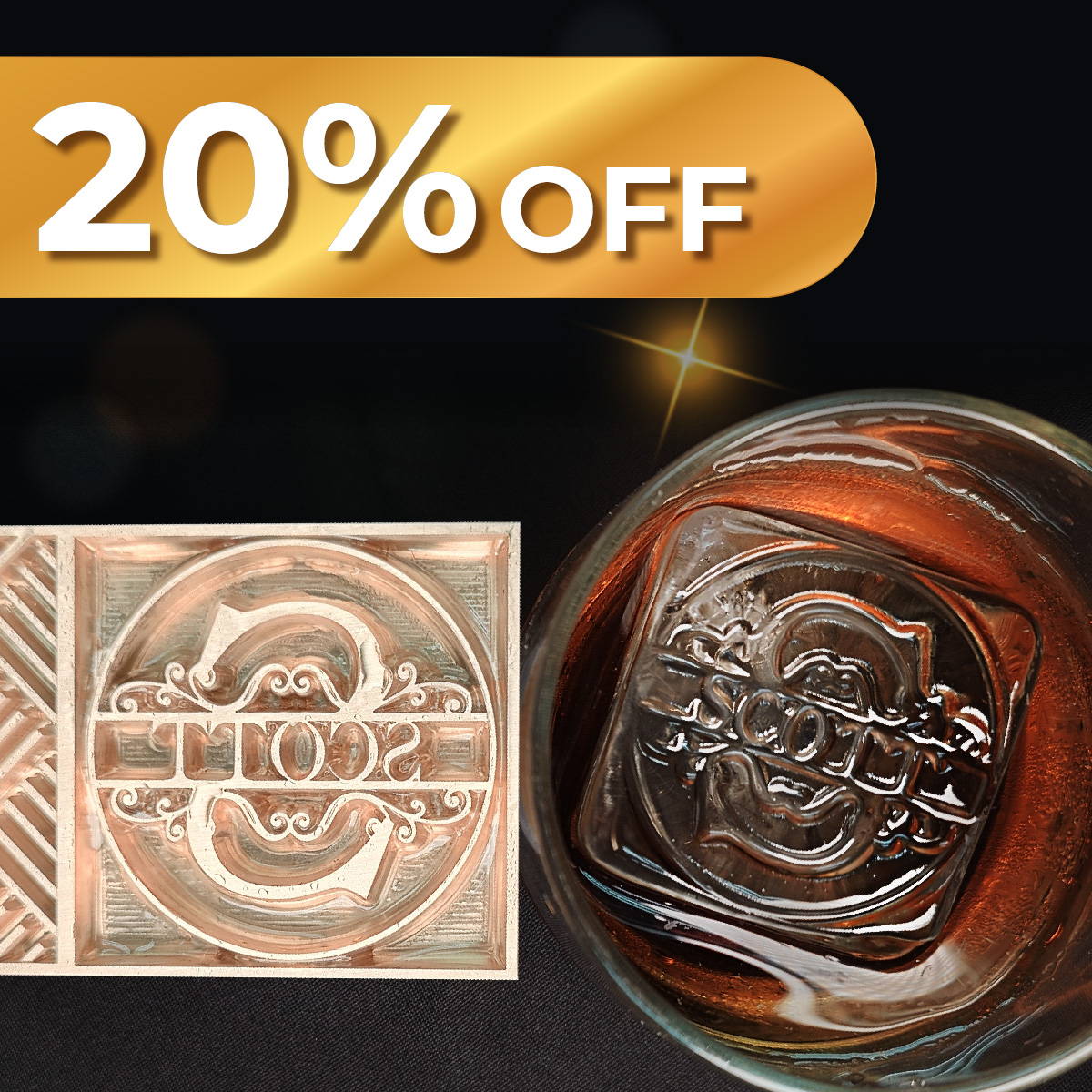 NameSculpt Customized Brass Ice Plate StampMold